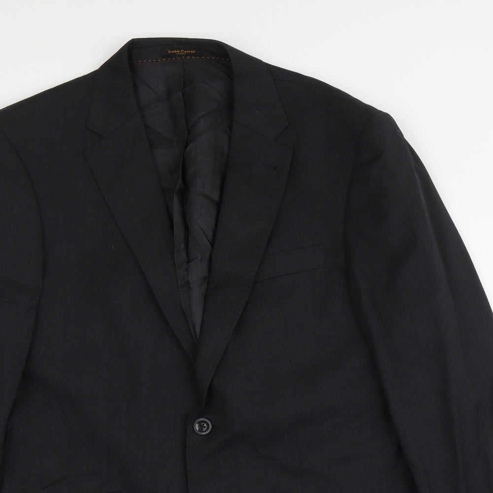 Mens UK Size L Simon Carter Regular Grey Suit Jacket