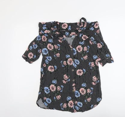 Womens UK Size 6 Select Black Basic Button-Up