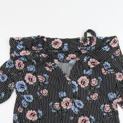 Womens UK Size 6 Select Black Basic Button-Up