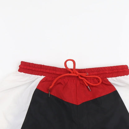 PRETTYLITTLETHING Womens Multicoloured Striped Polyester Sweat Shorts Size 6 L3 in Regular Drawstring