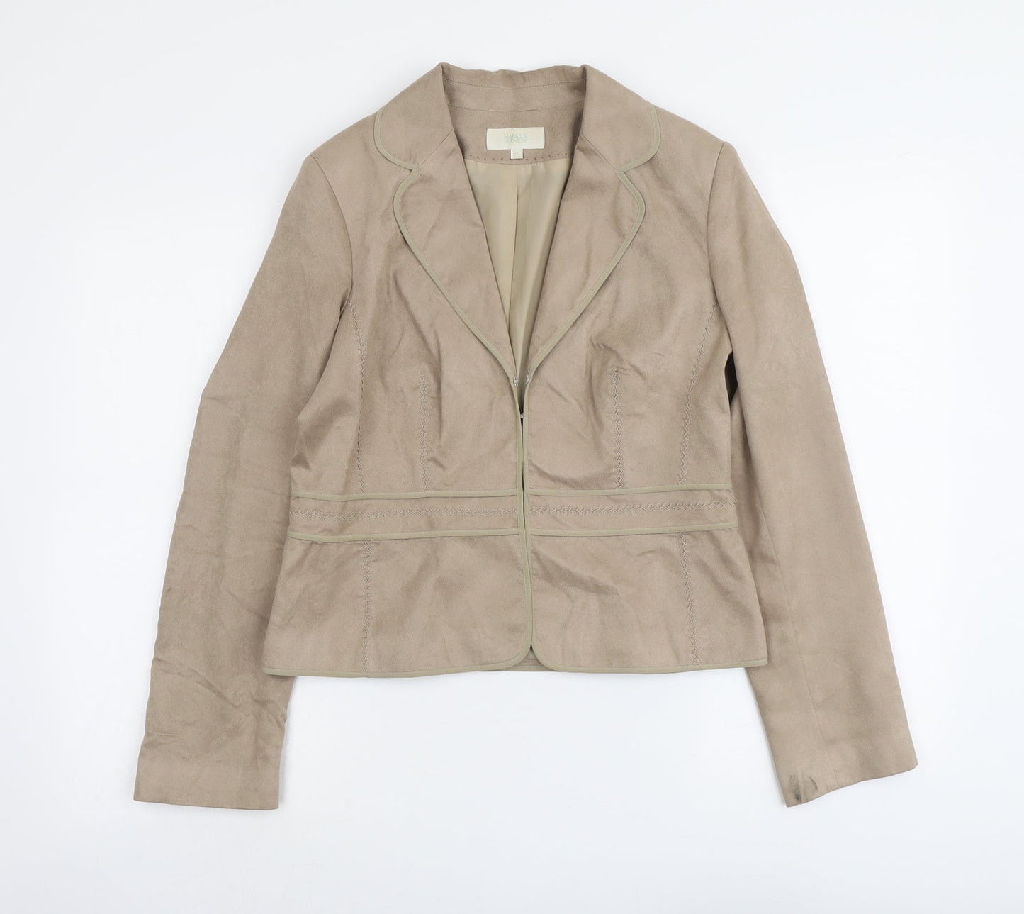 Marks and Spencer Womens Beige Polyester Jacket Blazer Size 12