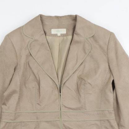 Marks and Spencer Womens Beige Polyester Jacket Blazer Size 12