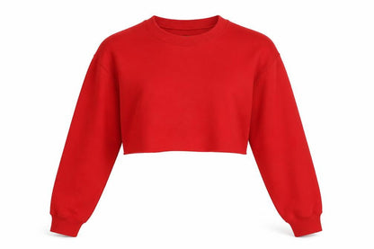 PRETTYLITTLETHING Womens Red Cotton Pullover Sweatshirt Size S Pullover
