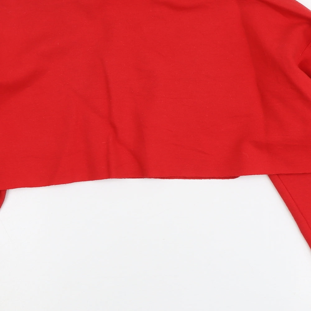 PRETTYLITTLETHING Womens Red Cotton Pullover Sweatshirt Size S Pullover