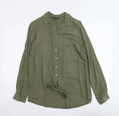 Womens UK Size 8 Select Green Basic Button-Up