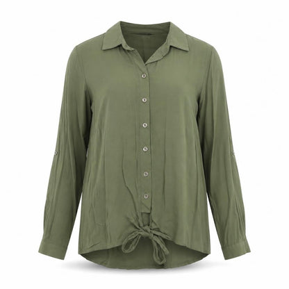 Womens UK Size 8 Select Green Basic Button-Up