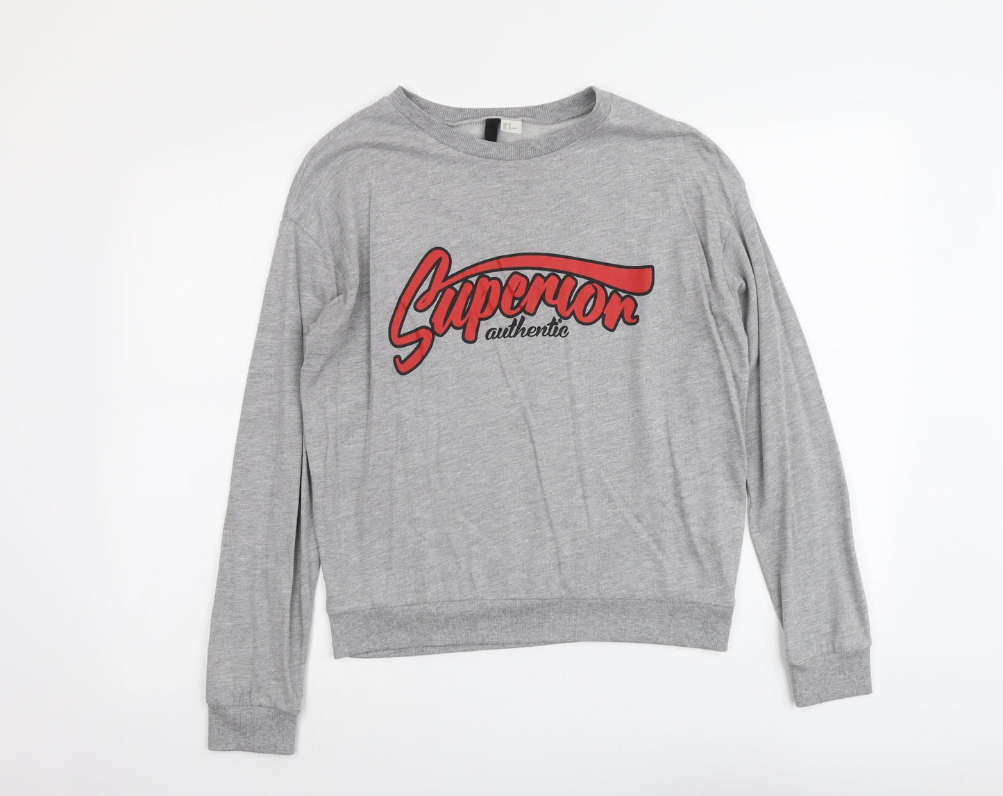 H&M Womens Grey Cotton Pullover Sweatshirt Size M Pullover - Superior