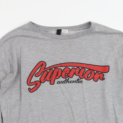 H&M Womens Grey Cotton Pullover Sweatshirt Size M Pullover - Superior