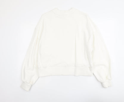 H&M Womens Ivory Cotton Pullover Sweatshirt Size S Pullover - Chèrie