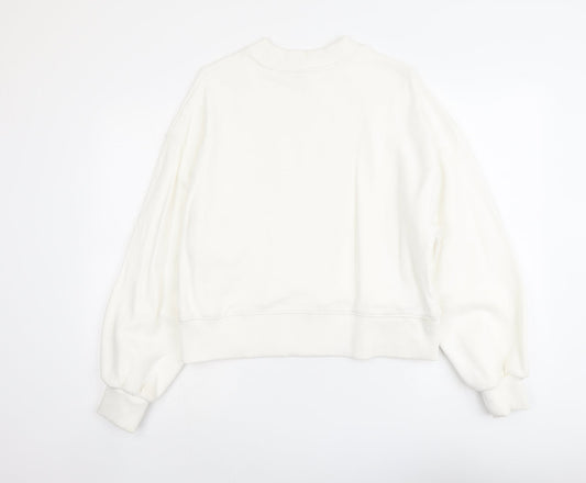 H&M Womens Ivory Cotton Pullover Sweatshirt Size S Pullover - Chèrie
