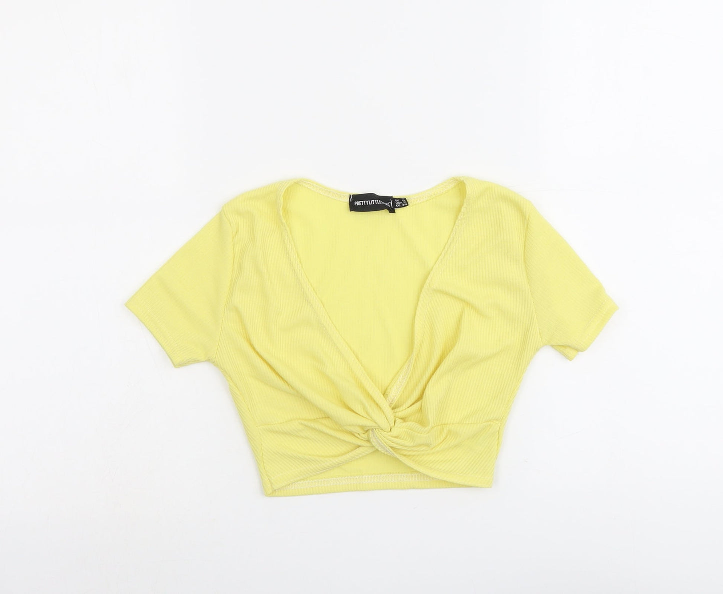 Womens UK Size 6 PRETTYLITTLETHING Yellow Cropped Tank