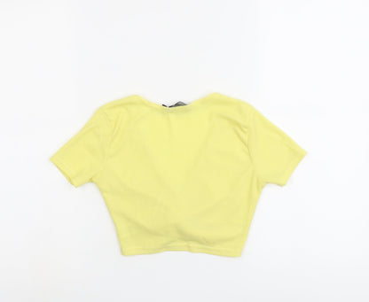 Womens UK Size 6 PRETTYLITTLETHING Yellow Cropped Tank