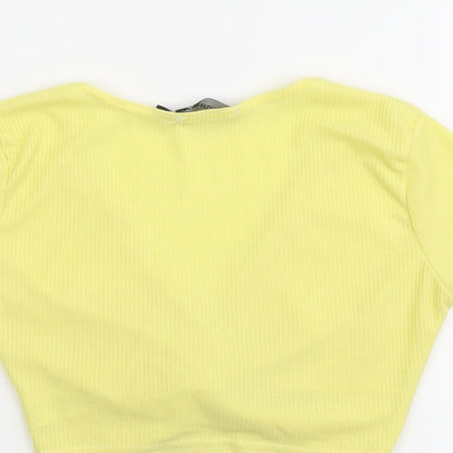 Womens UK Size 6 PRETTYLITTLETHING Yellow Cropped Tank
