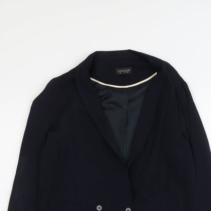 Topshop Womens Blue Viscose Jacket Suit Jacket Size 6