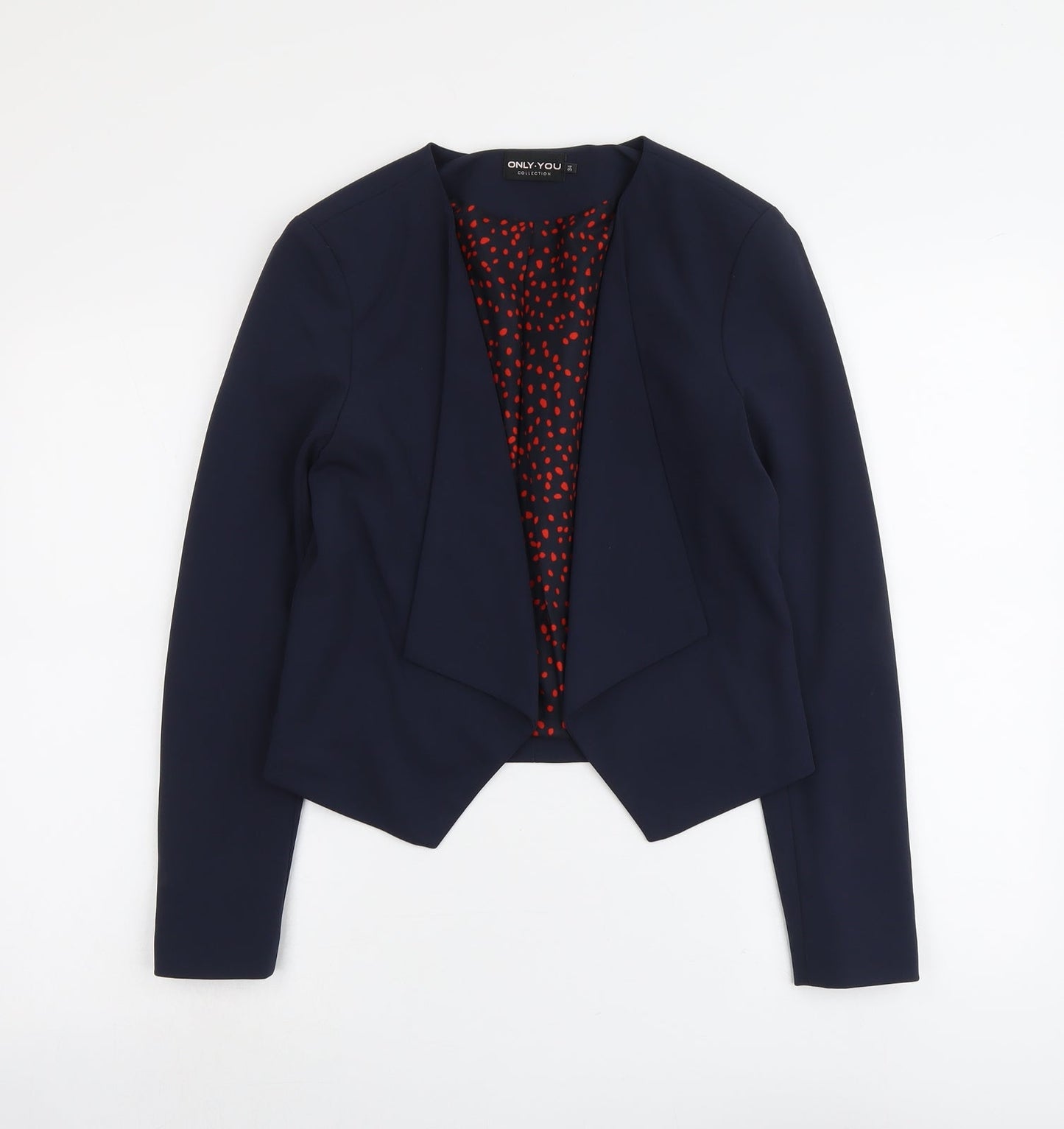 Only You Womens Blue Polyester Jacket Blazer Size 6