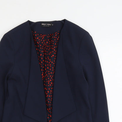 Only You Womens Blue Polyester Jacket Blazer Size 6