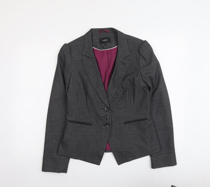 NEXT Womens Grey Polyester Jacket Suit Jacket Size 12
