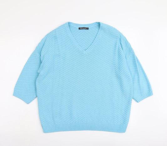 Womens UK Size M Bonmarché Blue Pullover Jumper