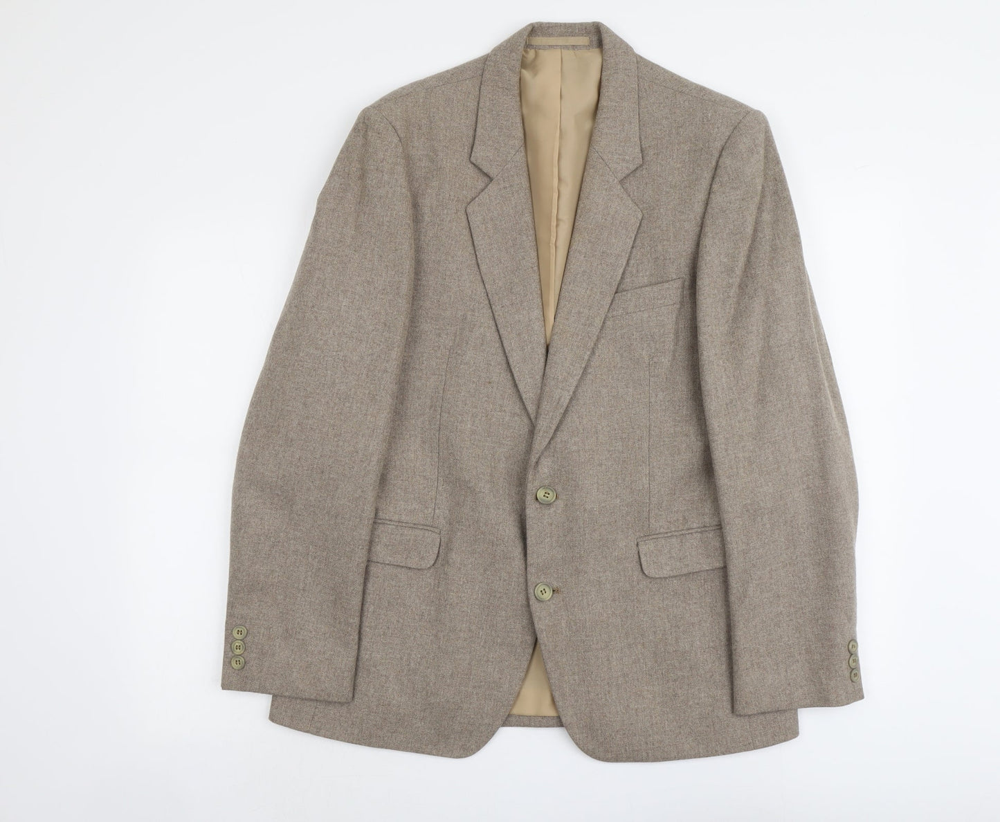 Falconry Mens Beige Wool Jacket Suit Jacket Size M Regular