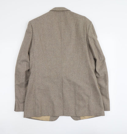 Falconry Mens Beige Wool Jacket Suit Jacket Size M Regular