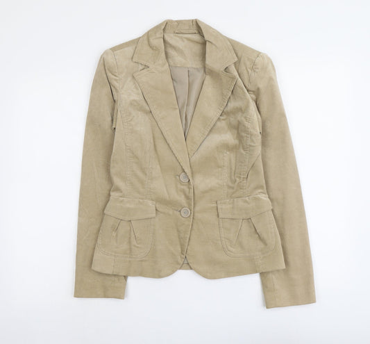 New Look Womens Beige Jacket Size 10 Button