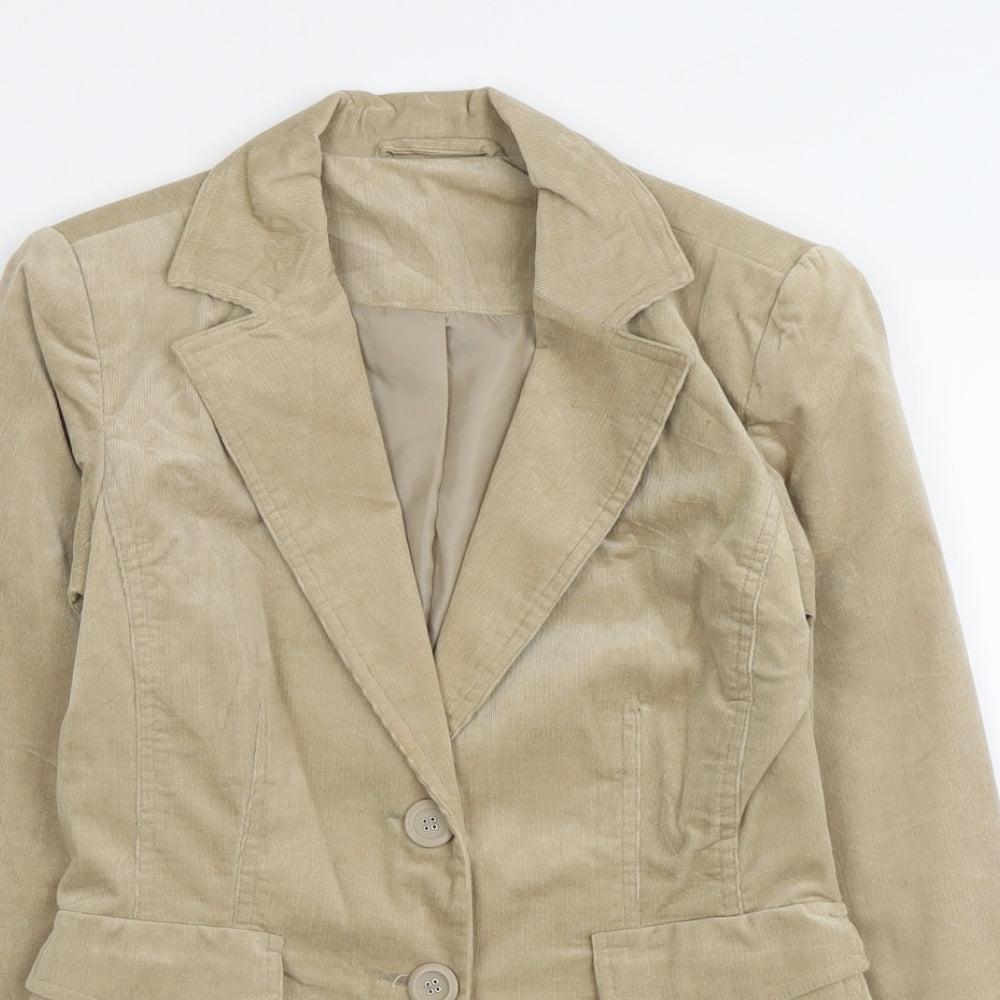 New Look Womens Beige Jacket Size 10 Button