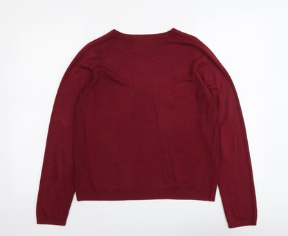 Womens UK Size 14 Marks and Spencer Red Pullover Jumper