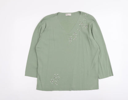 Womens UK Size XL Bonmarché Green Pullover Jumper