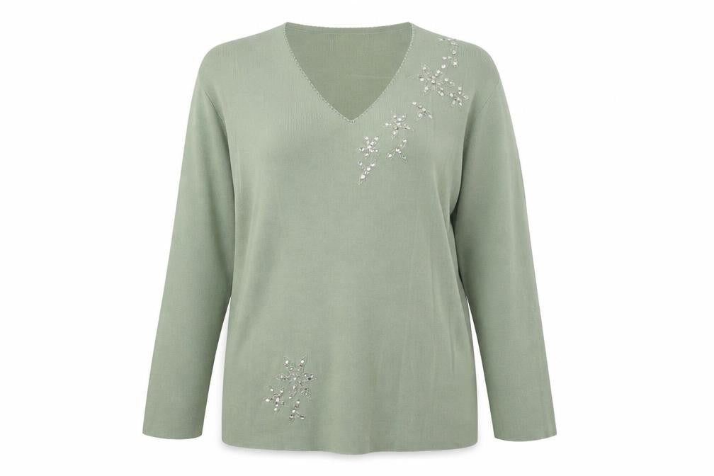 Womens UK Size XL Bonmarché Green Pullover Jumper