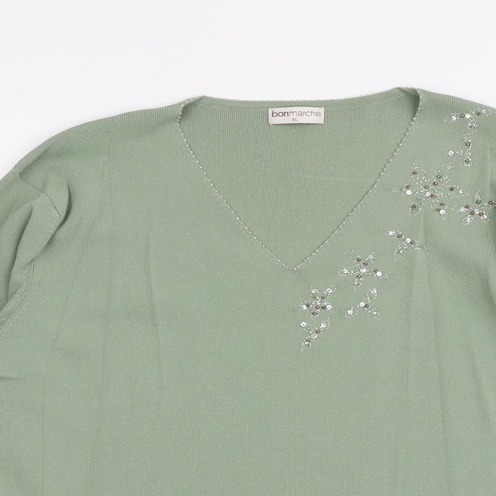 Womens UK Size XL Bonmarché Green Pullover Jumper