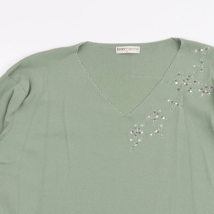 Womens UK Size XL Bonmarché Green Pullover Jumper