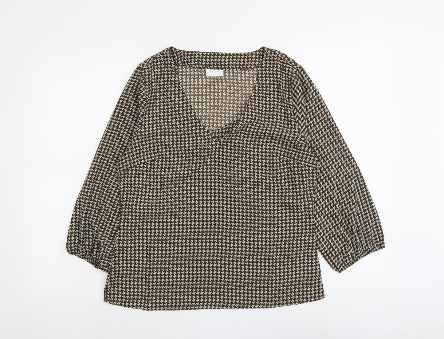 Womens UK Size 10 VILA Brown Basic Blouse