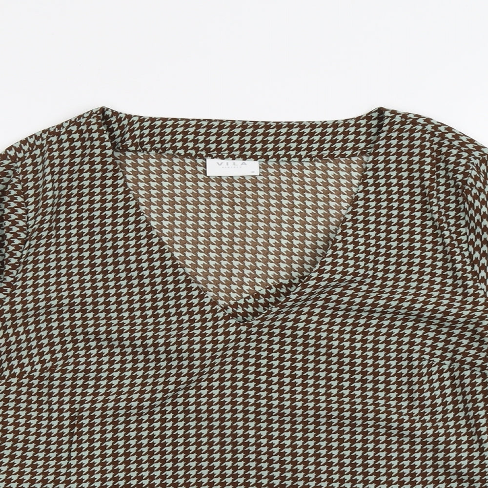 Womens UK Size 10 VILA Brown Basic Blouse