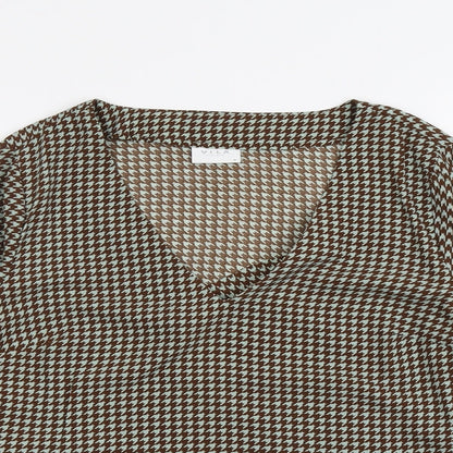 Womens UK Size 10 VILA Brown Basic Blouse