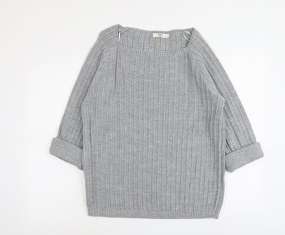 Womens UK Size L Tru Collection Grey Pullover Jumper