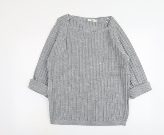 Womens UK Size L Tru Collection Grey Pullover Jumper