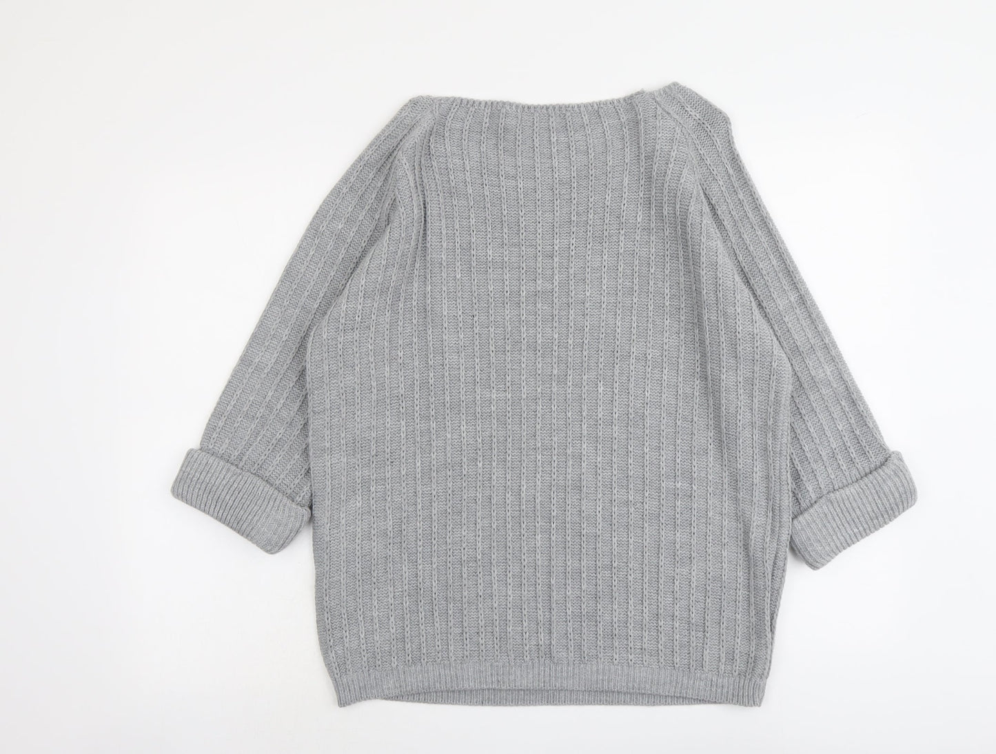 Womens UK Size L Tru Collection Grey Pullover Jumper