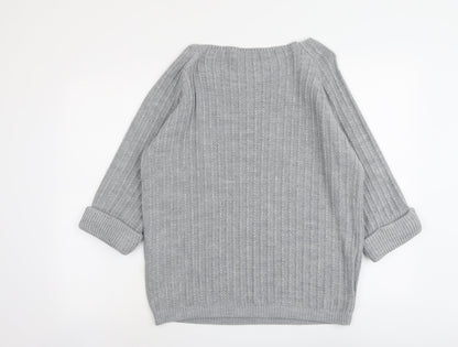 Womens UK Size L Tru Collection Grey Pullover Jumper