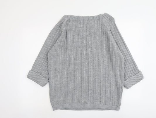 Womens UK Size L Tru Collection Grey Pullover Jumper