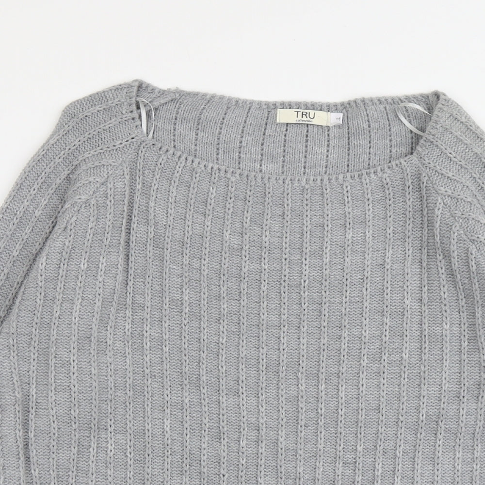 Womens UK Size L Tru Collection Grey Pullover Jumper