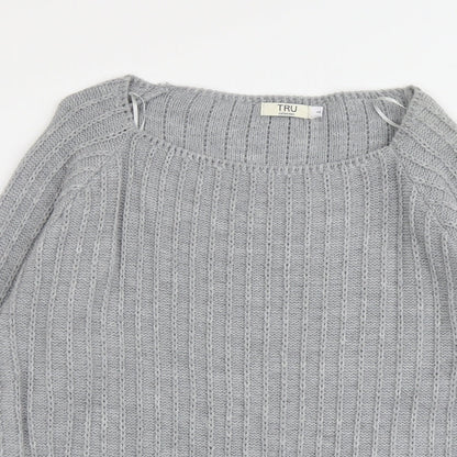 Womens UK Size L Tru Collection Grey Pullover Jumper