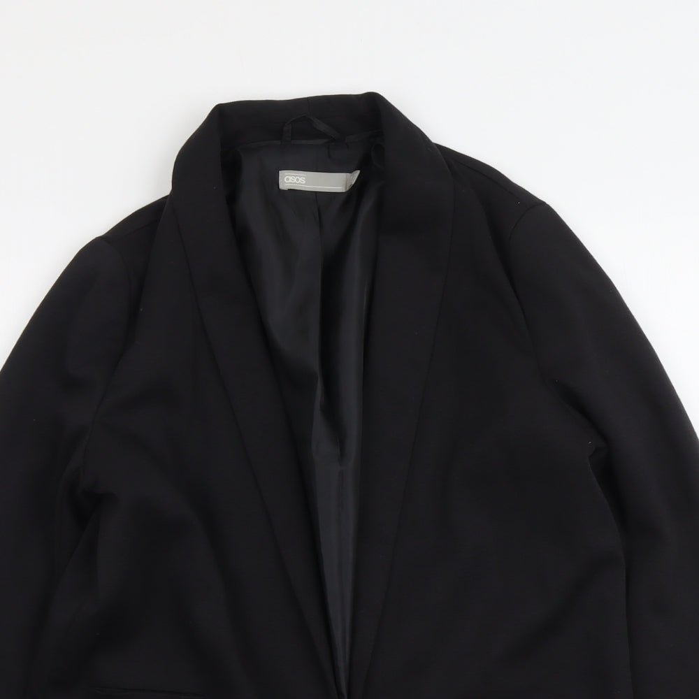 ASOS Womens Black Polyester Jacket Blazer Size 10