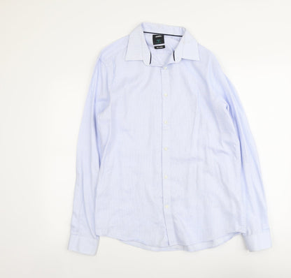 Mens UK Size M Burton Blue  Button-Up Long Sleeve Casual Shirt