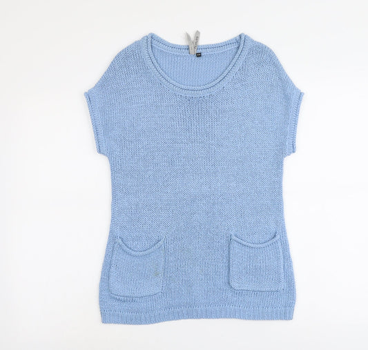 Intuition Womens Blue Round Neck Acrylic Pullover Jumper Size 8