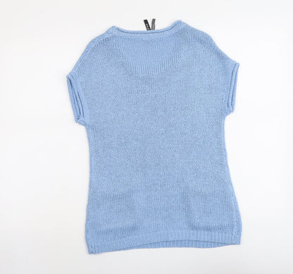 Intuition Womens Blue Round Neck Acrylic Pullover Jumper Size 8