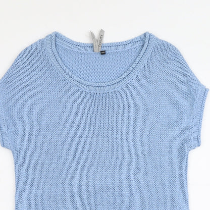 Intuition Womens Blue Round Neck Acrylic Pullover Jumper Size 8