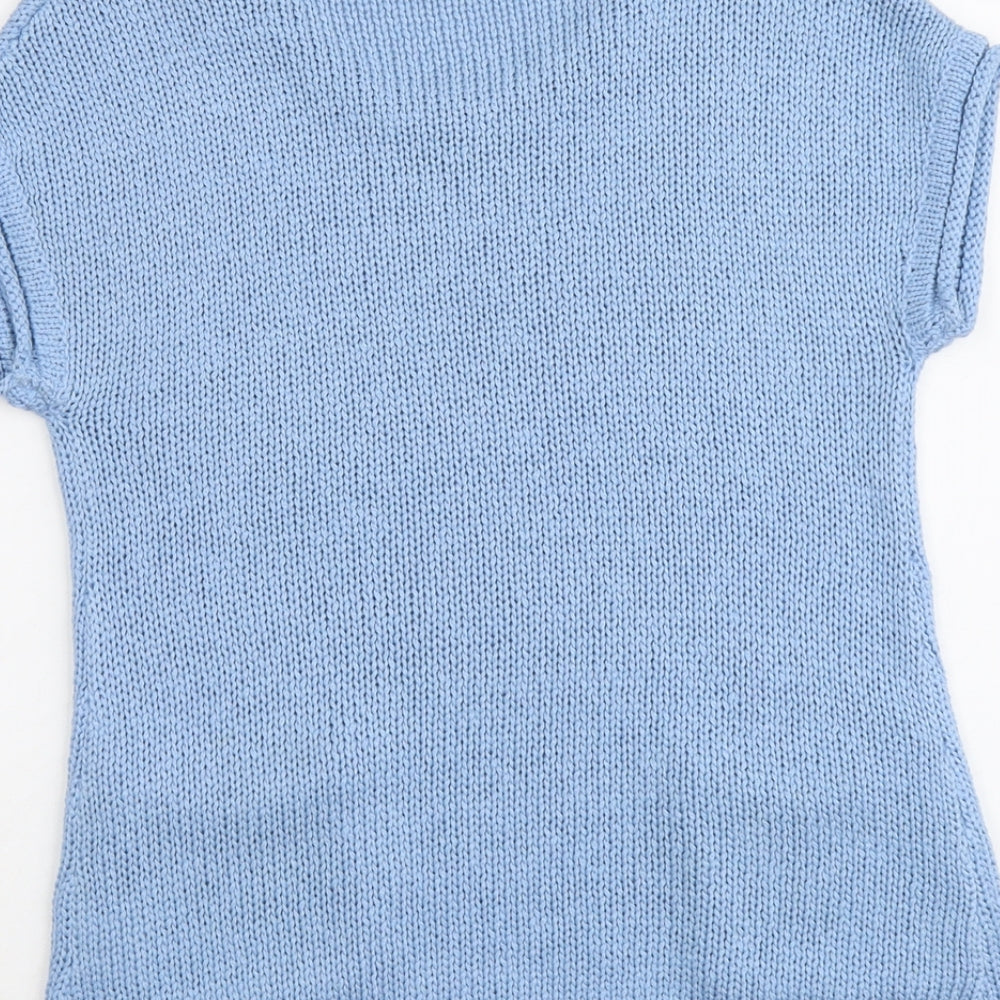 Intuition Womens Blue Round Neck Acrylic Pullover Jumper Size 8