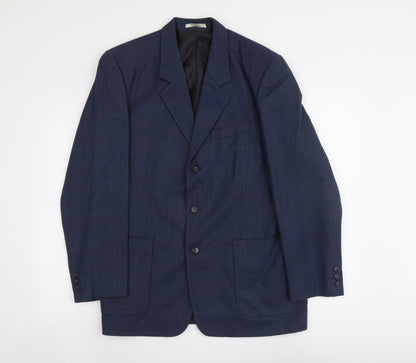 Part Two Mens Blue Polyester Jacket Suit Jacket Size L Regular