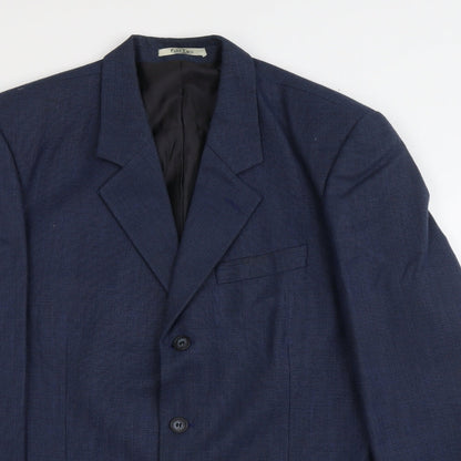 Part Two Mens Blue Polyester Jacket Suit Jacket Size L Regular
