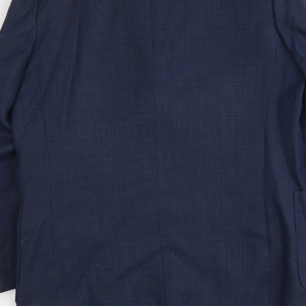 Part Two Mens Blue Polyester Jacket Suit Jacket Size L Regular